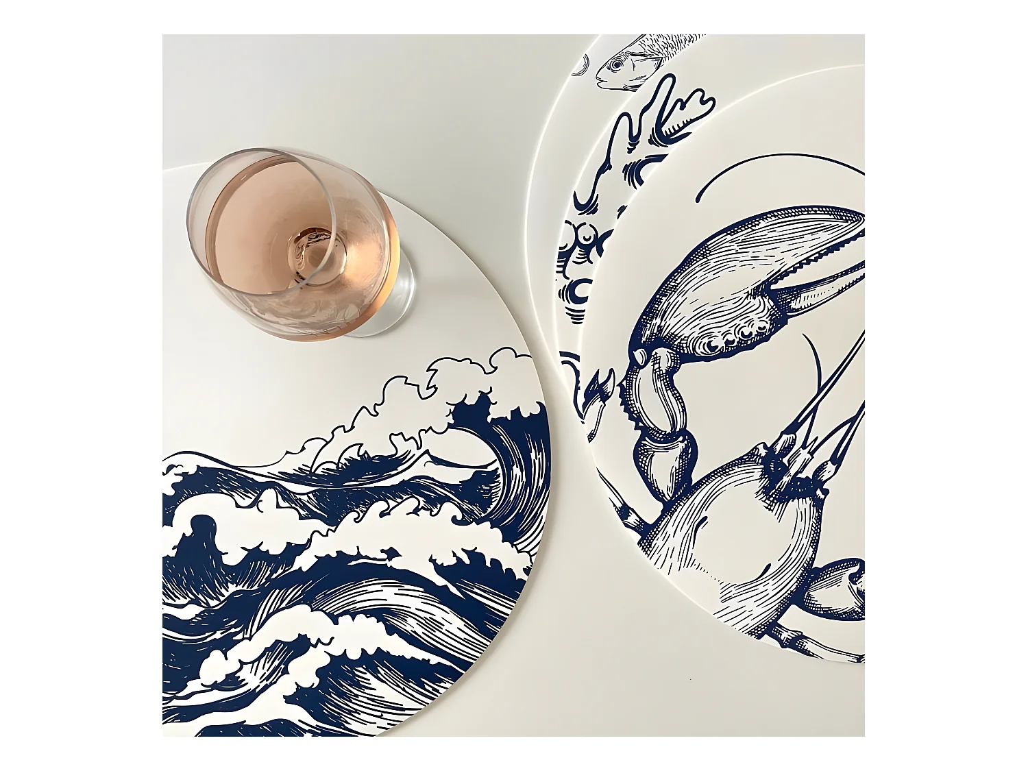 Lot de 4 sets de table L 38xl 38cm - Mix Bord De Mer - Vinyle