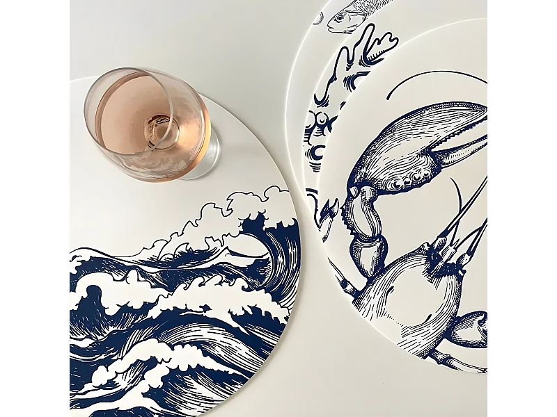 Lot de 4 sets de table L 38xl 38cm - Mix Bord De Mer - Vinyle