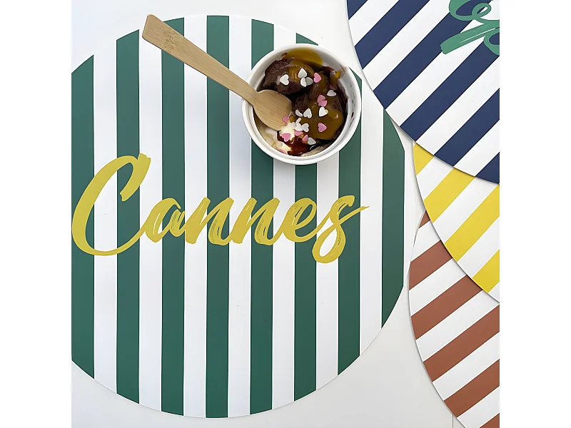 Lot de 4 sets de table L 38xl 38cm - Mix French Riviera - Vinyle