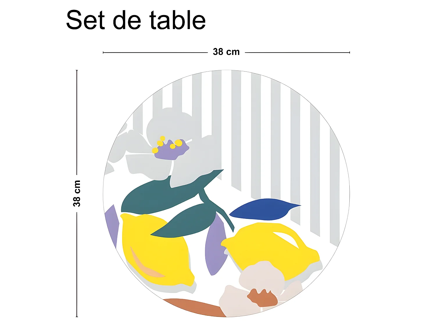 Lot de 4 sets de table L 38xl 38cm - Fraicheur - Vinyle