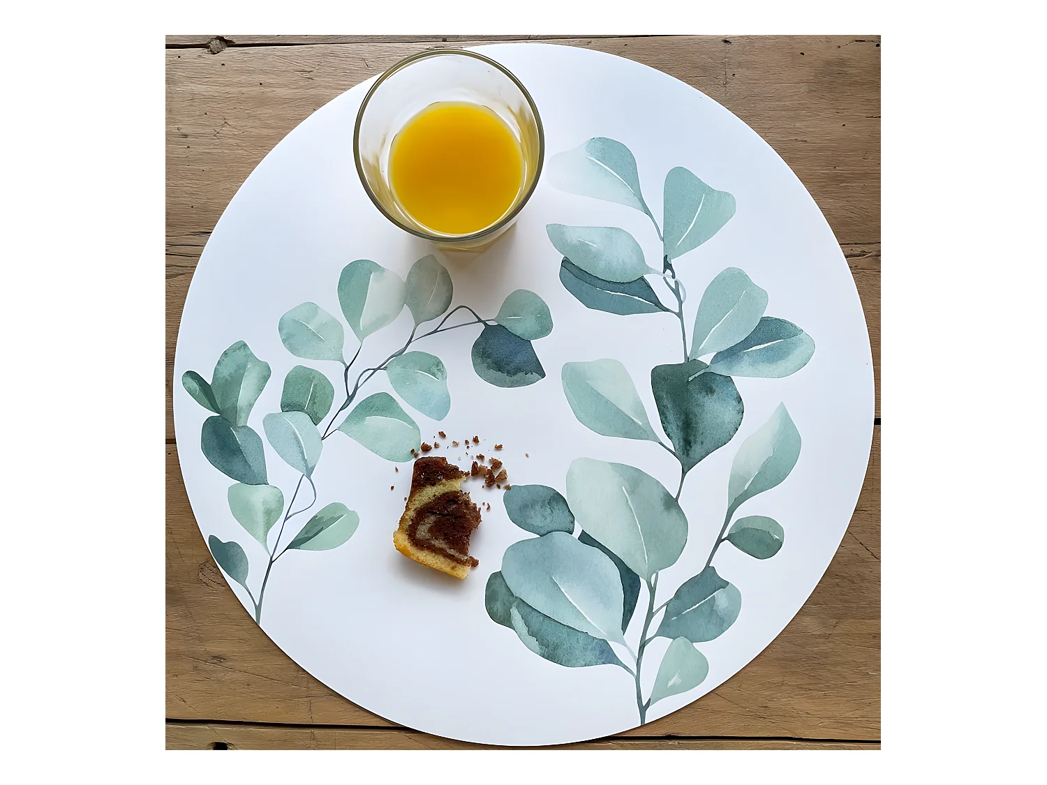 Lot de 4 sets de table L 38xl 38cm - Eucalyptus - Vinyle