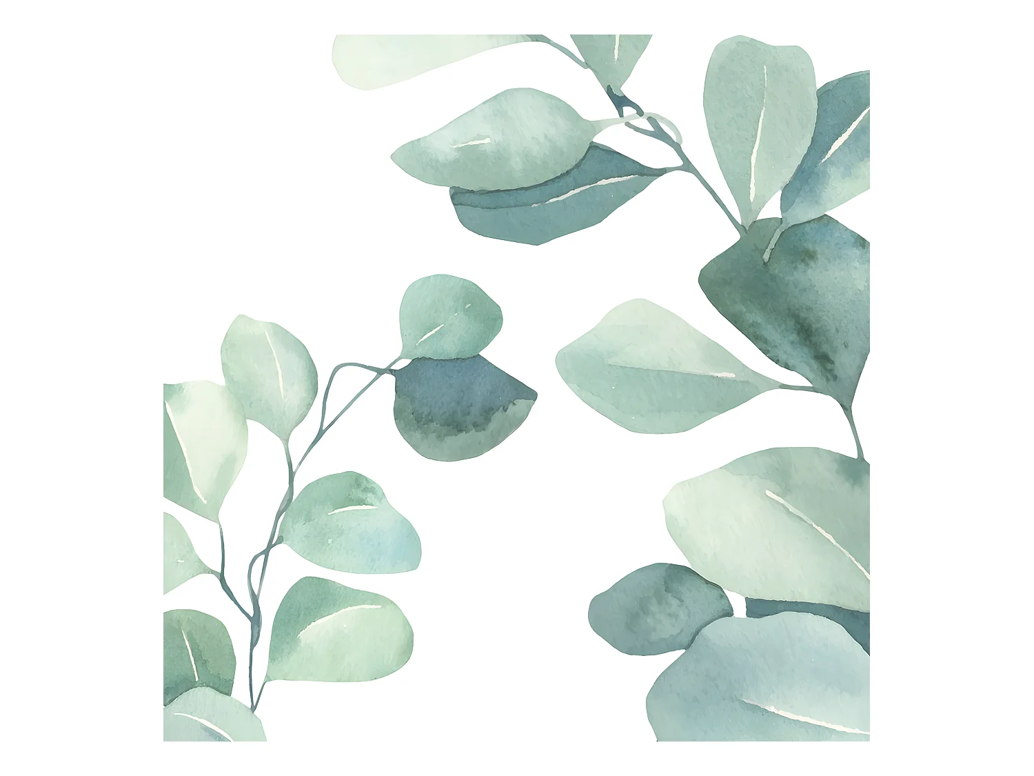 Lot de 4 sets de table L 38xl 38cm - Eucalyptus - Vinyle