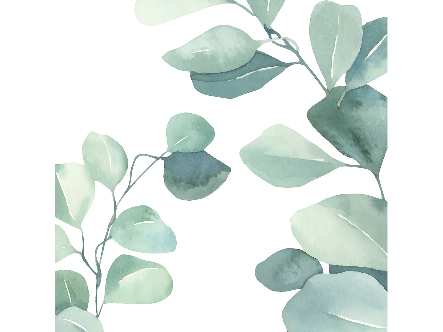 Lot de 4 sets de table L 38xl 38cm - Eucalyptus - Vinyle