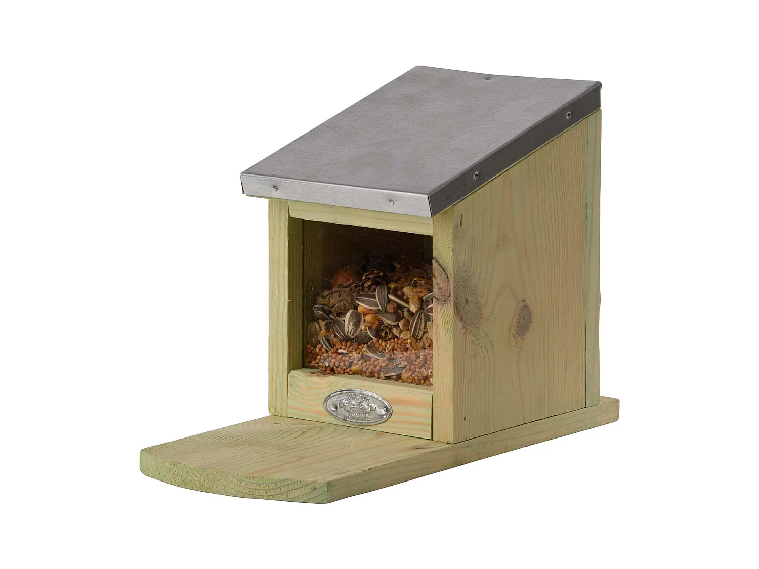Mangeoire ecureuil en bois et zinc