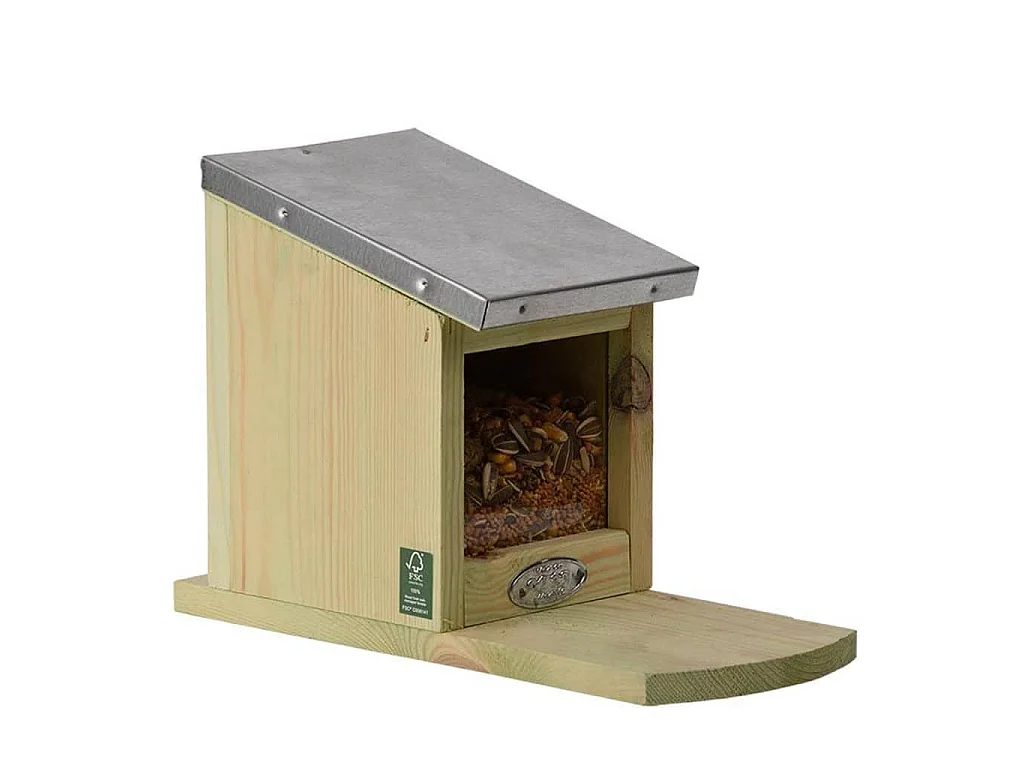 Eichhörnchen Futterhaus aus Holz und Zink