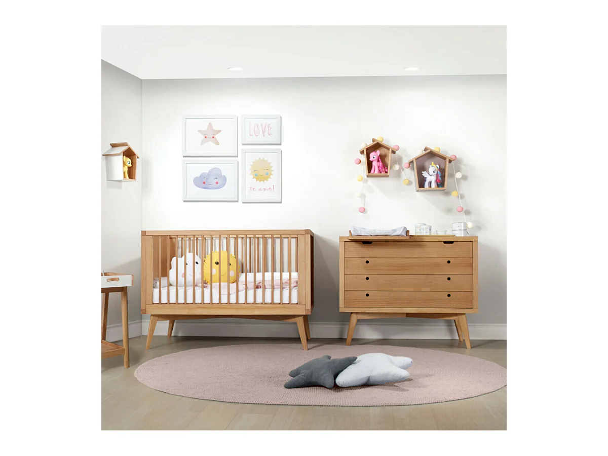 Chambre complète Montessori bébé 70x140 cm bois massif bois MARLEY