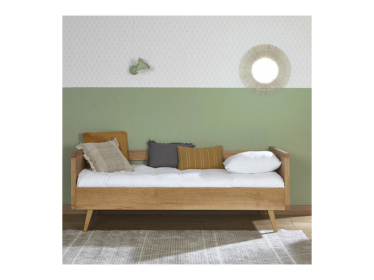 Lit banquette 90x190 cm bois massif bois MARLEY