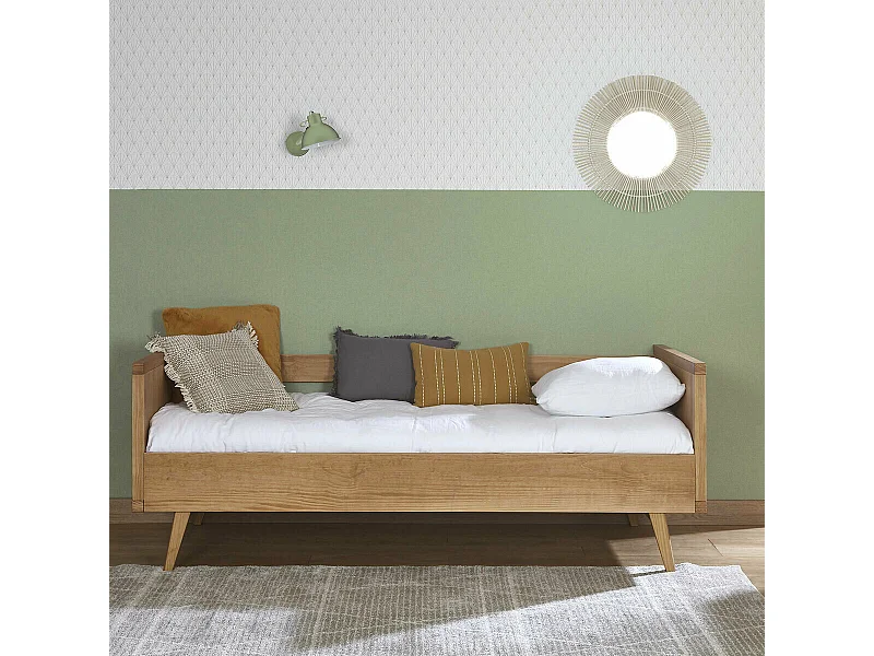 Lit banquette 90x190 cm bois massif bois MARLEY