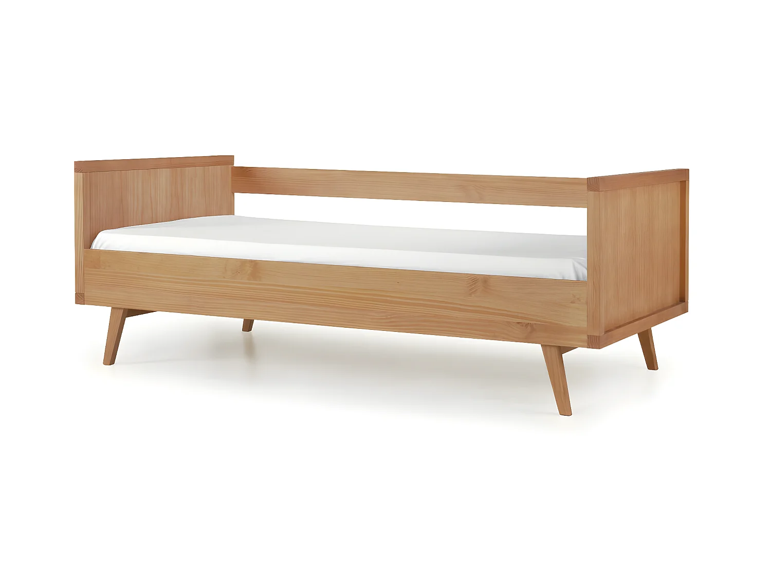 Lit banquette avec matelas 90x190 cm bois massif bois MARLEY