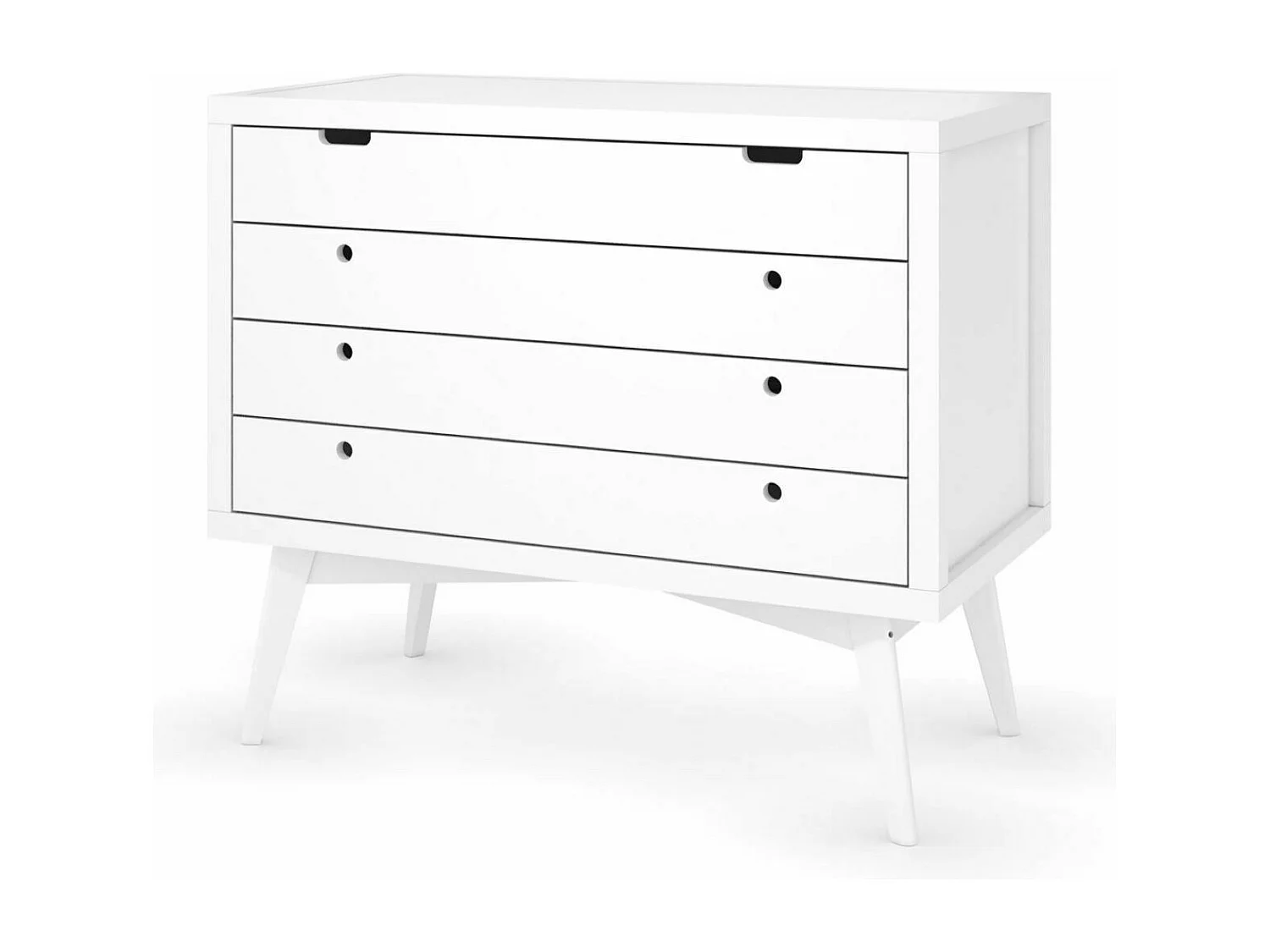 Commode 4 tiroirs  bois massif bois naturel MARLEY