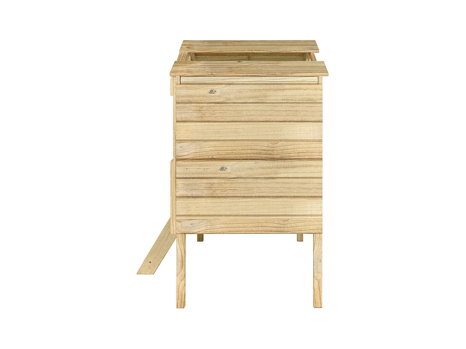 Lit cabane mi-hauteur 90x200 cm bois massif bois ROBY