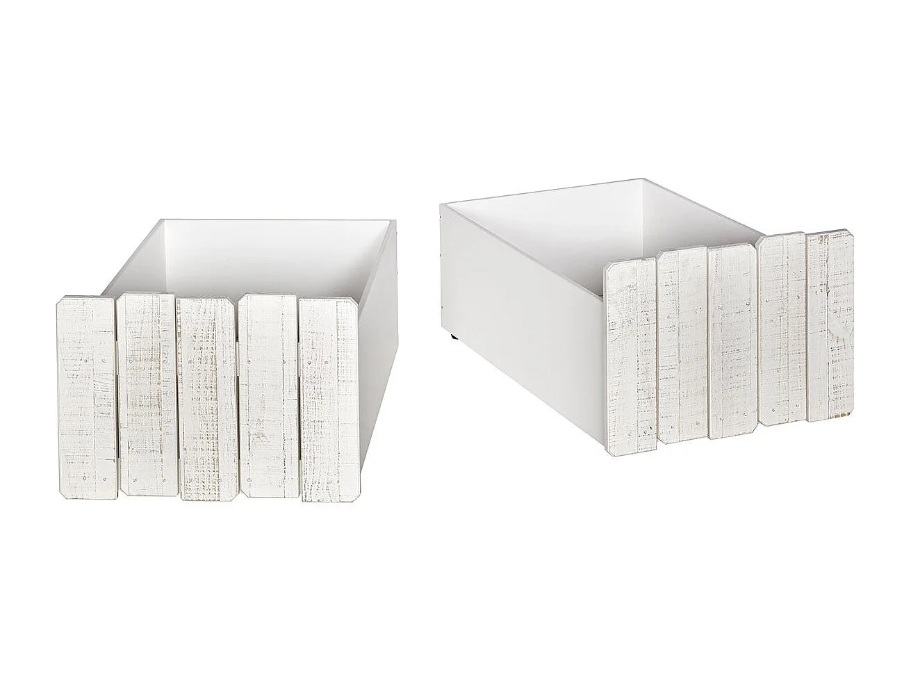 Lit cabane mi-hauteur avec tiroirs 90x190 cm bois massif blanc DONNIE