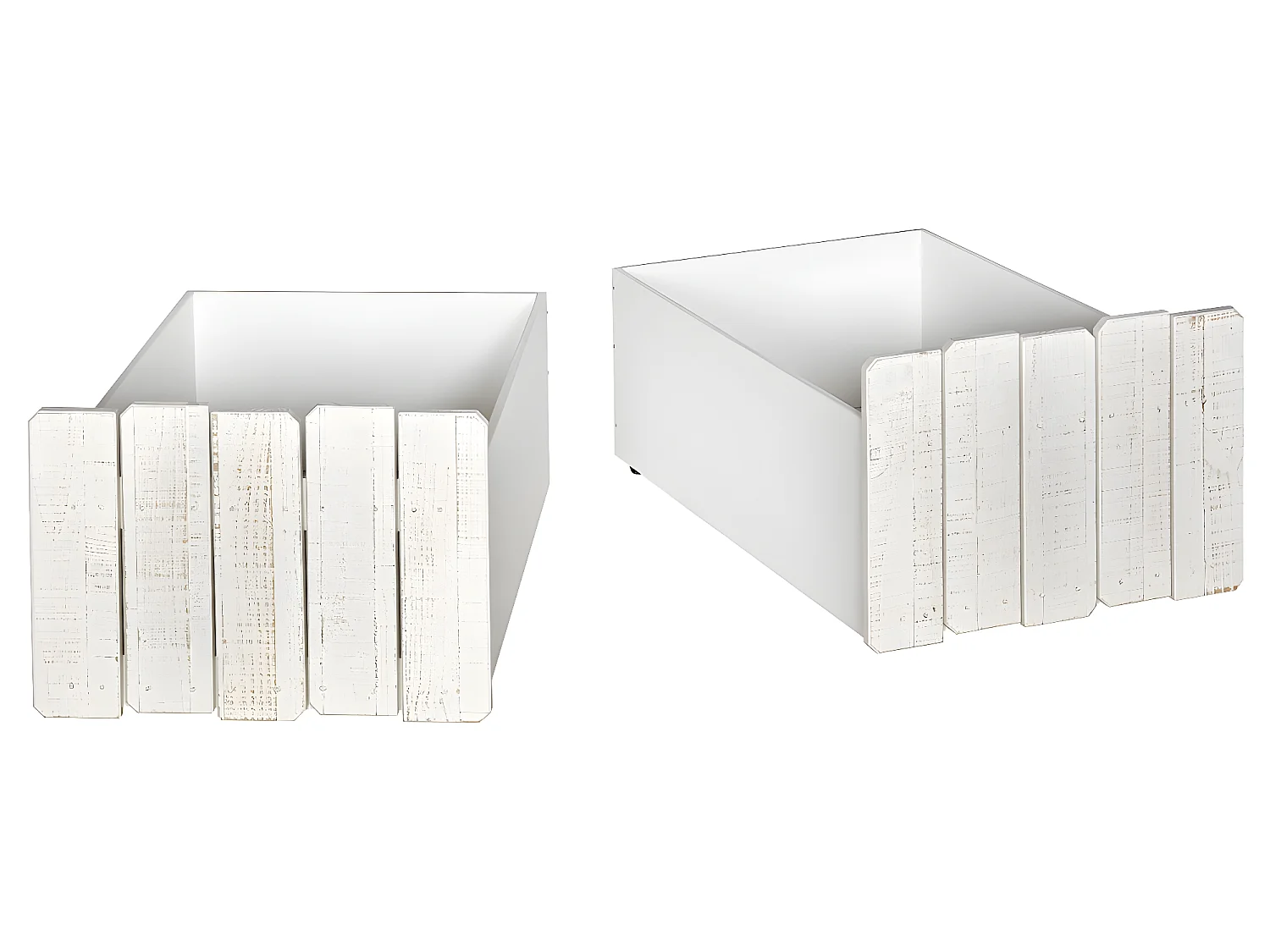 Pack lit cabane mi-hauteur avec tiroirs et matelas Donnie 90x190 cm bois massif blanc DONNIE