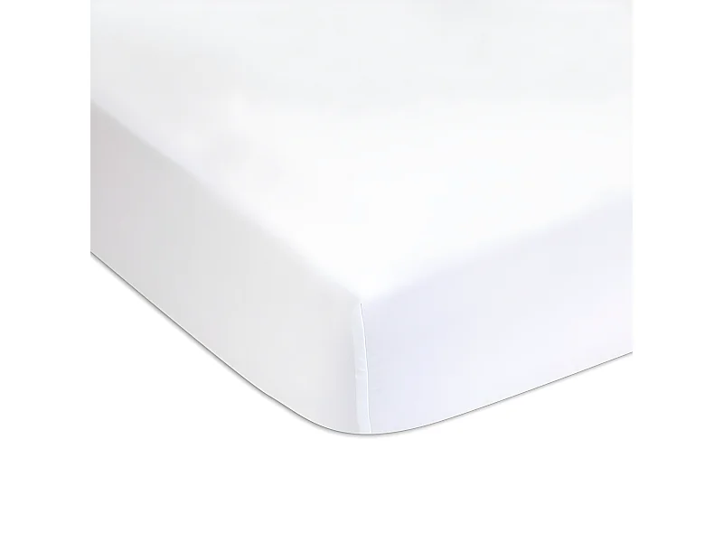 Protège-matelas 90x200 cm 100% coton bouclette, bonnet en jersey extensible blanc DULCE