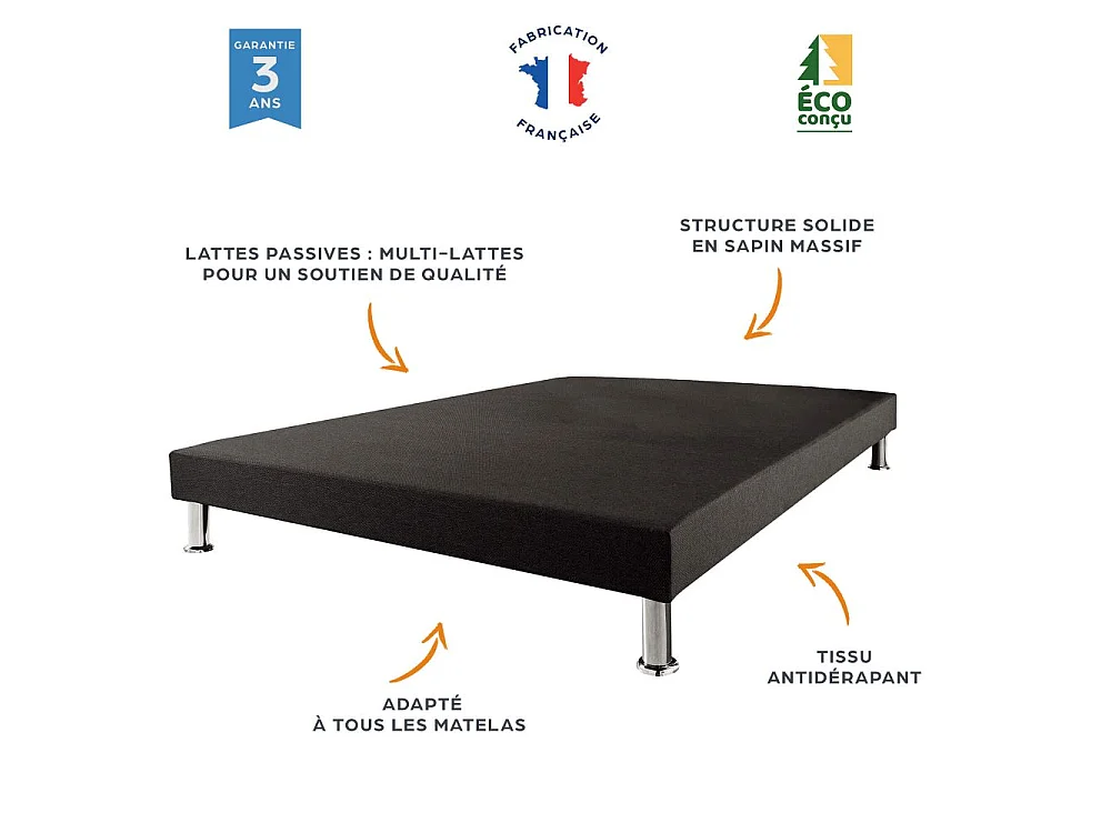 Sommier tapissier + Tête 140x200 Deco