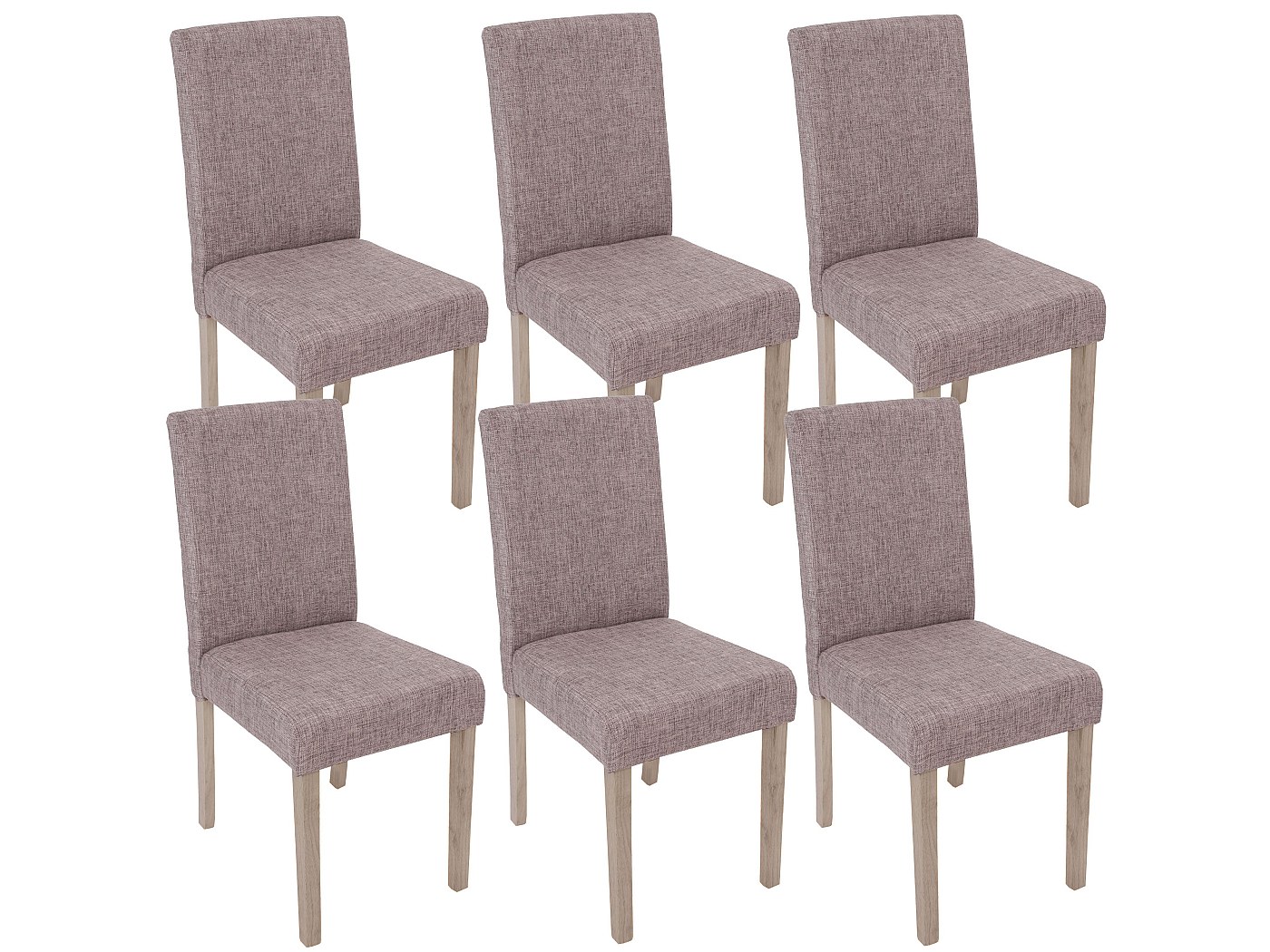 Tissu Pour Recouvrir Chaise De Salle à Manger Lot de 6 chaises de salle à manger cuisine en tissu gris pieds en bois