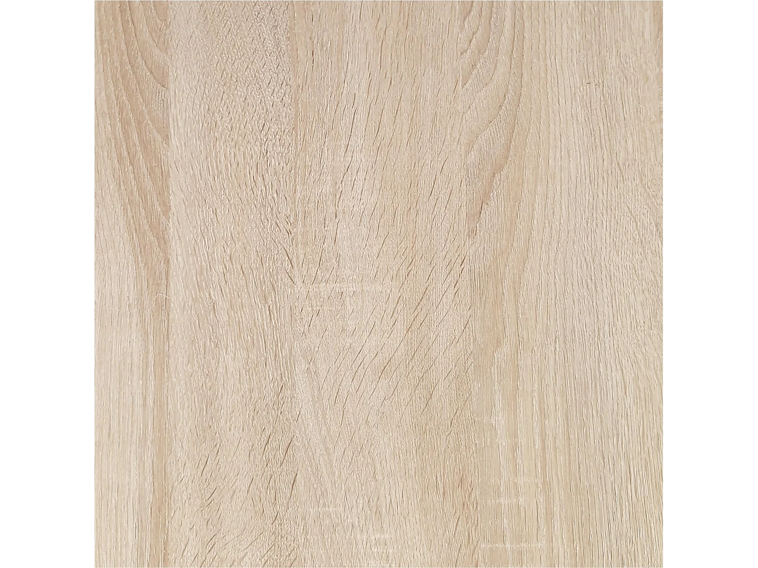 Mesa de jantar fixa redonda ZEN, 90x90x77cm, Capacidade para 4 pessoas, Cor carvalho, Pés metálicos em branco lacado mate