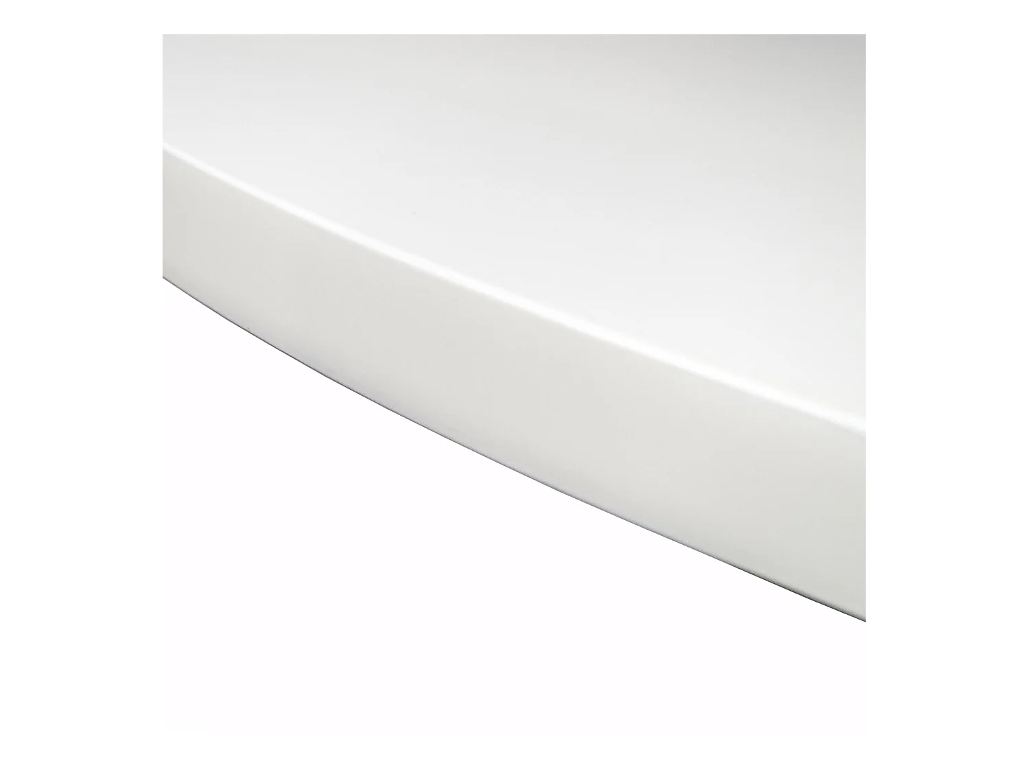 Table à manger ronde fixe ZEN, 90x90x77cm, Capacité jusqu'à 4 personnes, Couleur blanc mat, Pieds métalliques couleur blanc laqué mat
