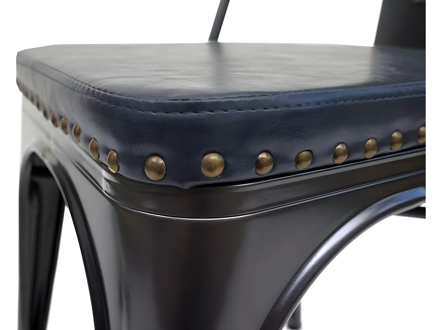 2x chaises de salle à manger cuisine style industriel métal noir et synthétique gris CDS04456