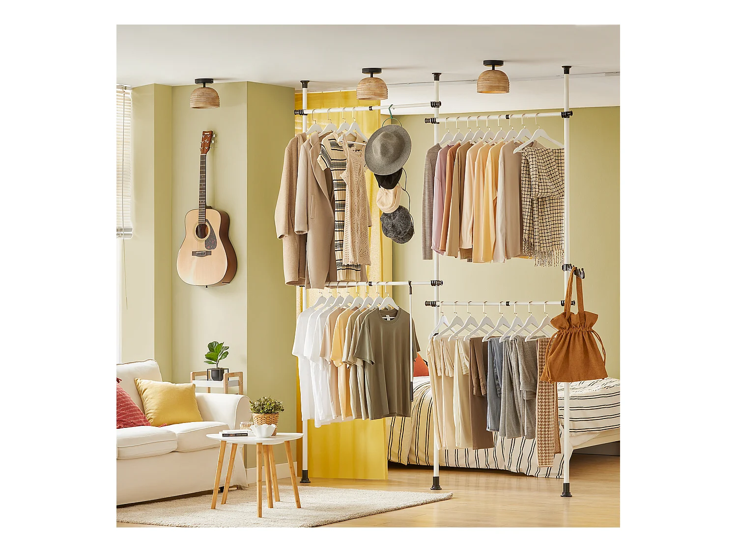 Teleskop Garderoben System KLS03 226 x 285 x 3 cm Weiß