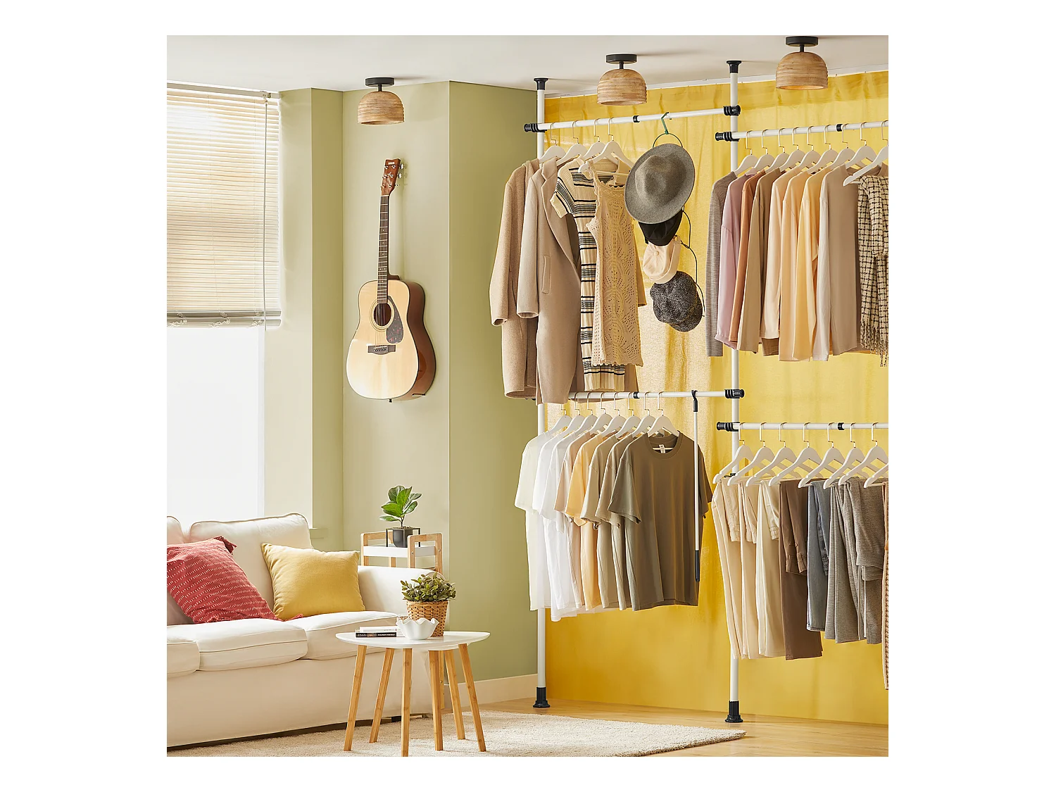 Teleskop Garderoben System KLS03 226 x 285 x 3 cm Weiß