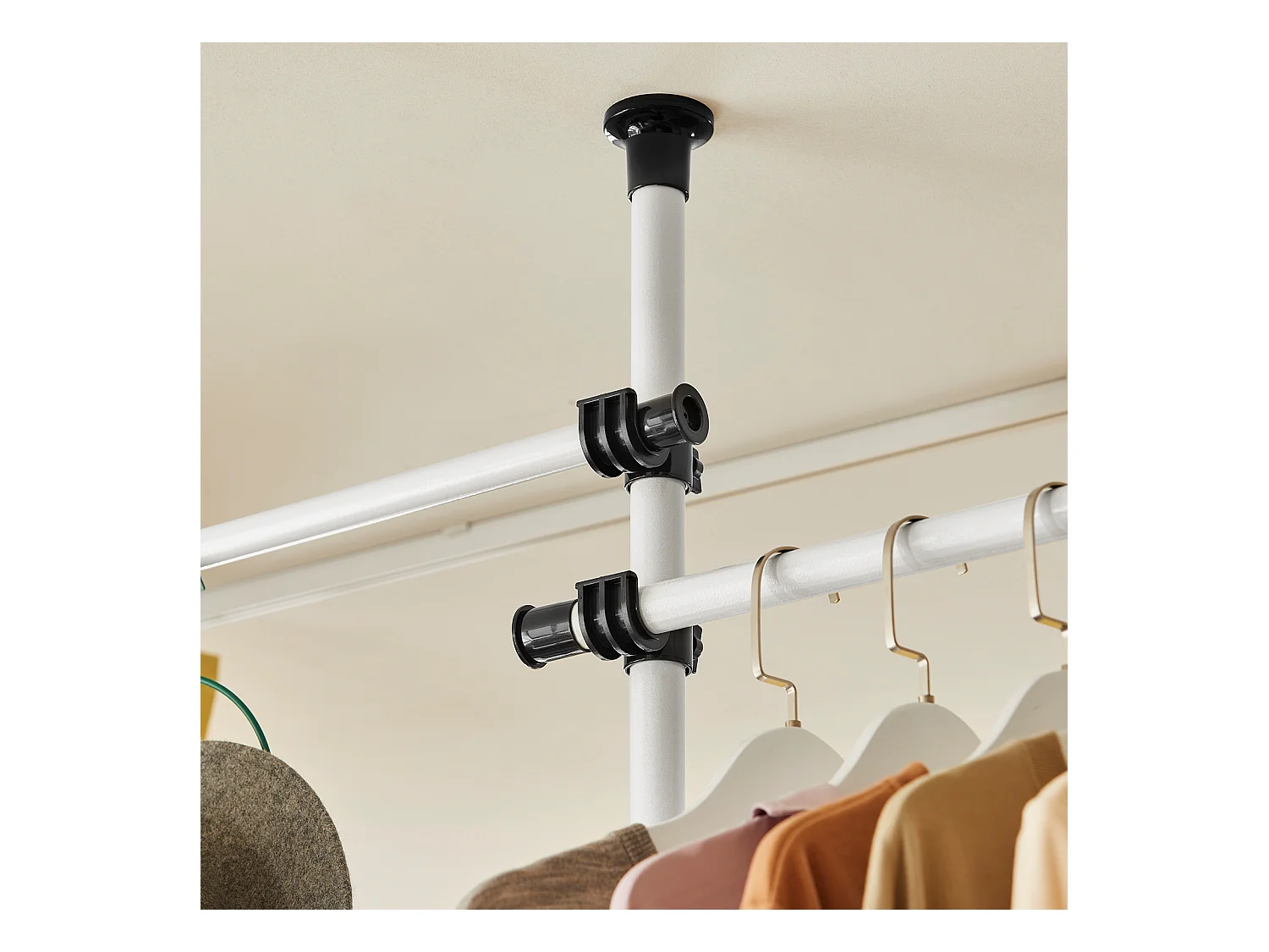 Teleskop Garderoben System KLS03 226 x 285 x 3 cm Weiß