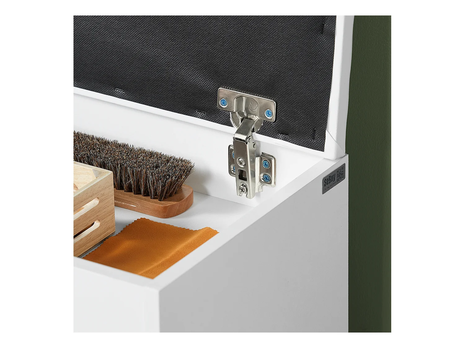 Banc De Rangement À Chaussures 2 Étages Avec Coussin Commode À Chaussures Confortable, Fsr25-w