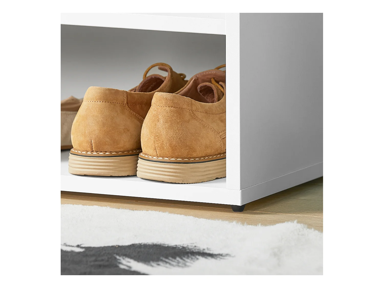 Banc De Rangement À Chaussures 2 Étages Avec Coussin Commode À Chaussures Confortable, Fsr25-w