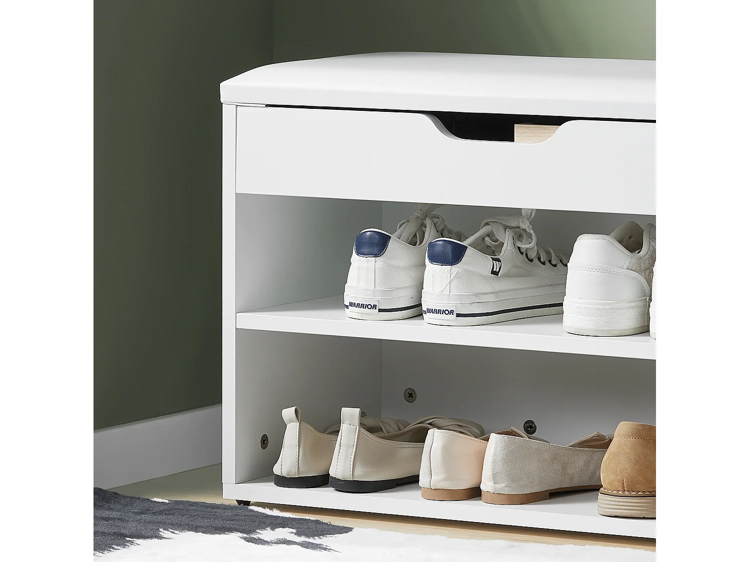 Ławka na buty z pojemnikiem i siedziskiem FSR25-W