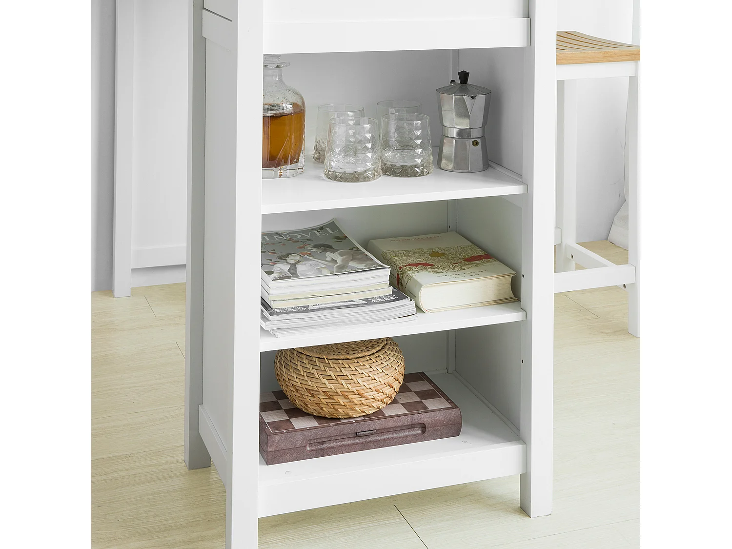 Table Haute De Bar Table De Cuisine Mange-debout– Blanc Lxlxh 120x55x90 cm, Fwt64-wn