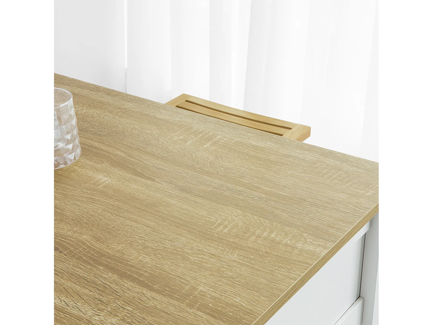 SoBuy FWT64-WN Bar Tafel Keukentafel Bartafel Bistrotafel Kookeiland met 1 Lade en 3 Planken