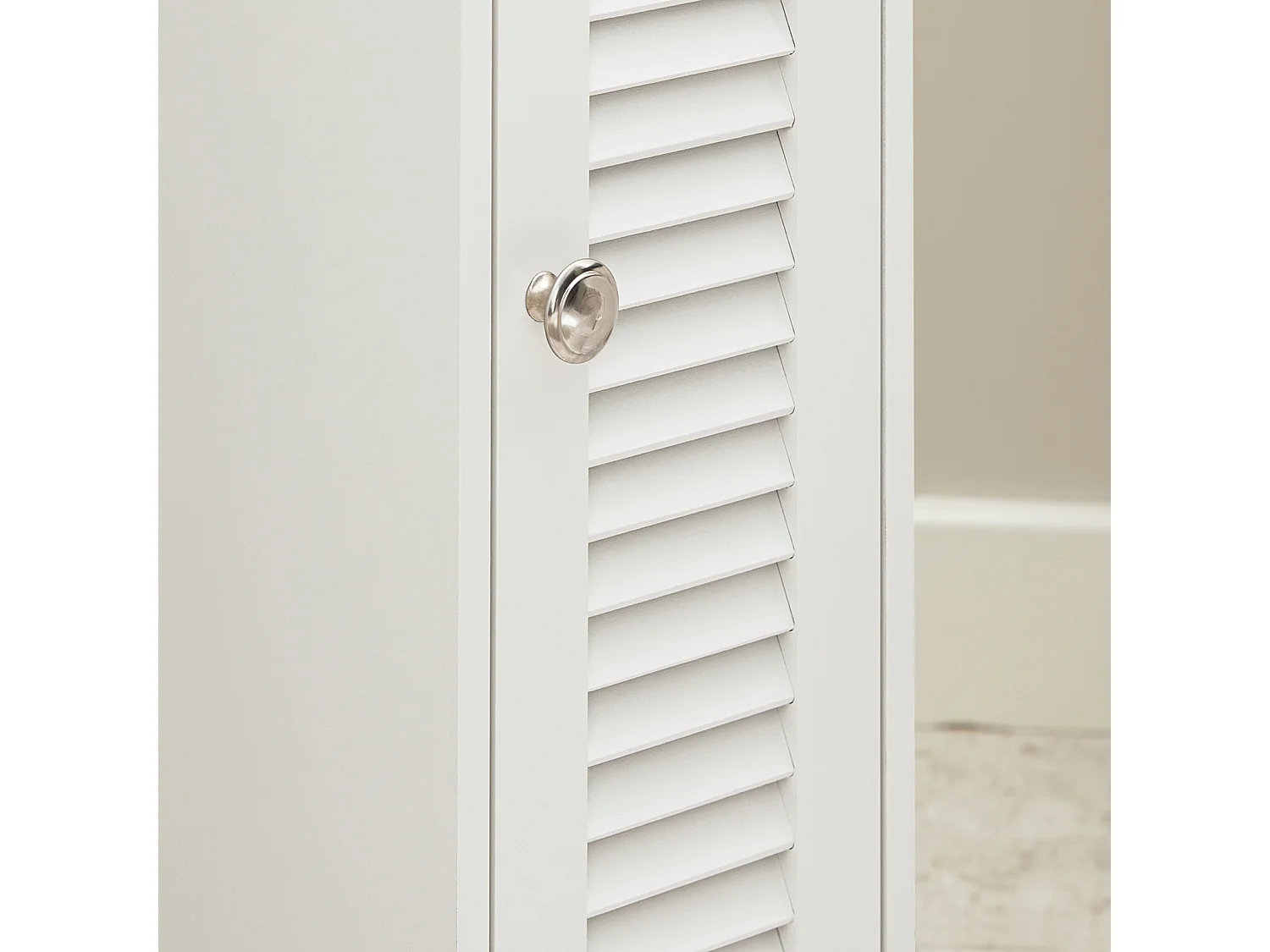 SoBuy BZR49-W Papiersteun - Toiletkast - Toiletrolhouder - Toiletborstelhouder - Toiletpapierhouder Staand - Vrijstaande Badkamerkast - Badkamermeubel