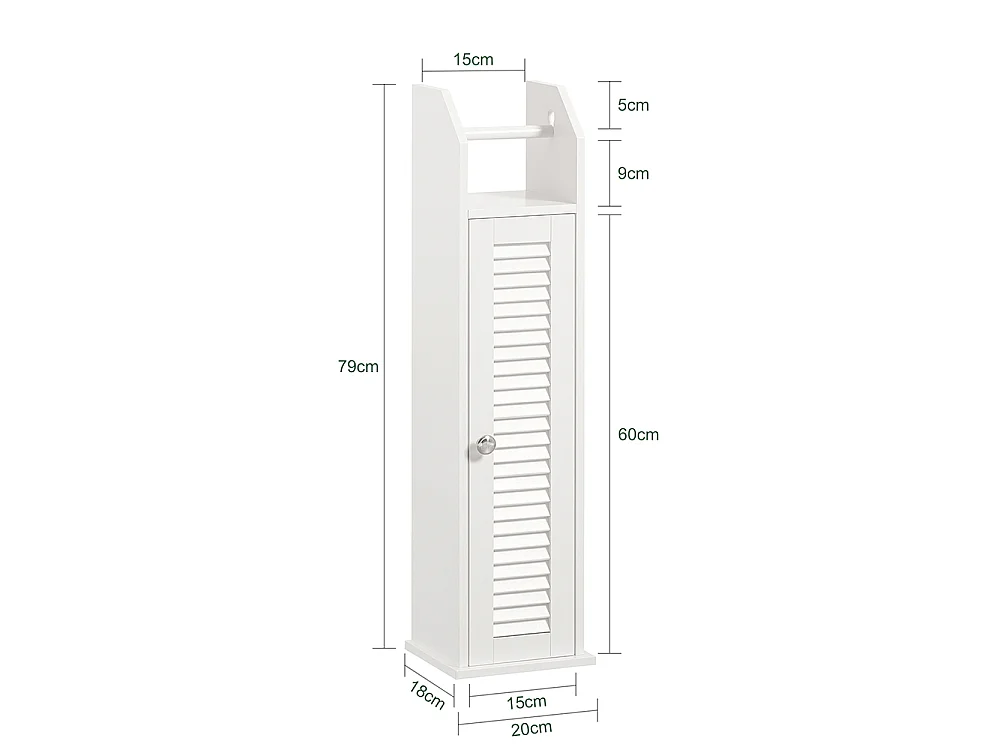 Support Papier Toilette Armoire Porte-papier Toilette Porte Brosse Wc, BZr49-w