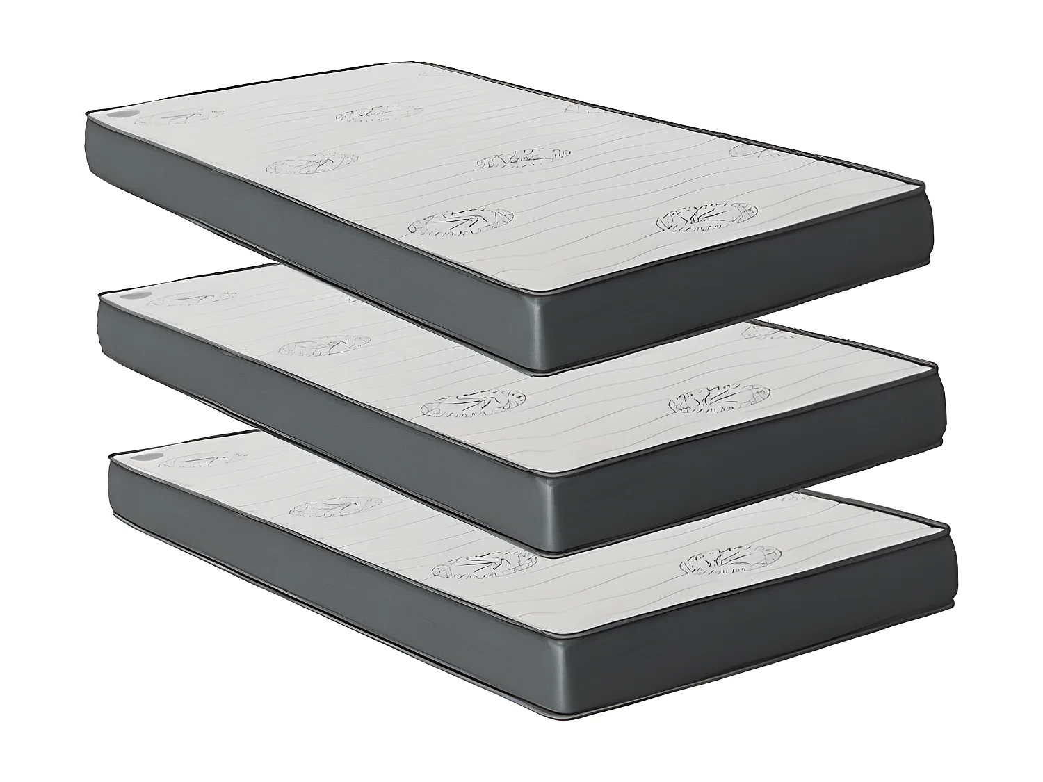 Colchão Pack 3 viscoelástico 105x200x20/90x190x15/90x190x15cm