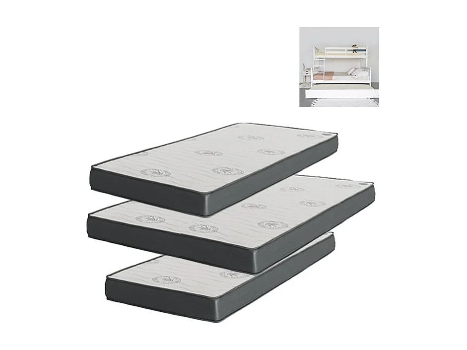 Set van 2 visco-elastische matrassen 135x190x23/90x190x15