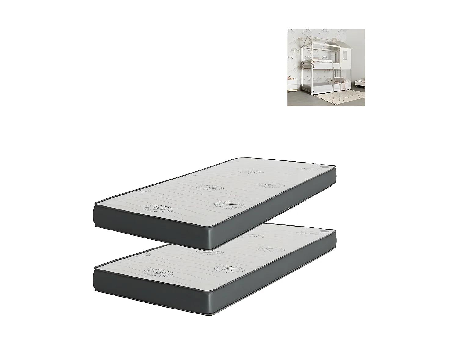 Matelas Pack 2 viscoélastique 90x190x20/90x190x15cm