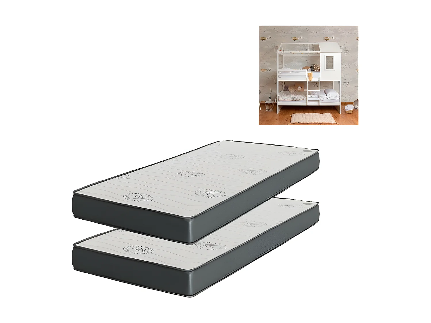 Matelas Pack 2 Viscoélastique 105x190x20/105x190x15/90x190x15