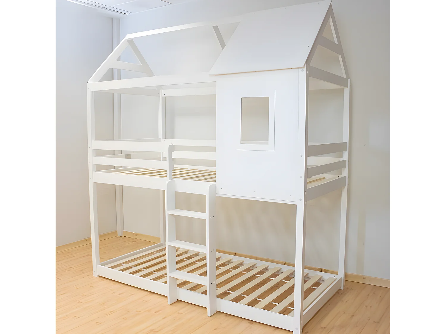 Litera Montessori madera blanco 90x190/90x190cm