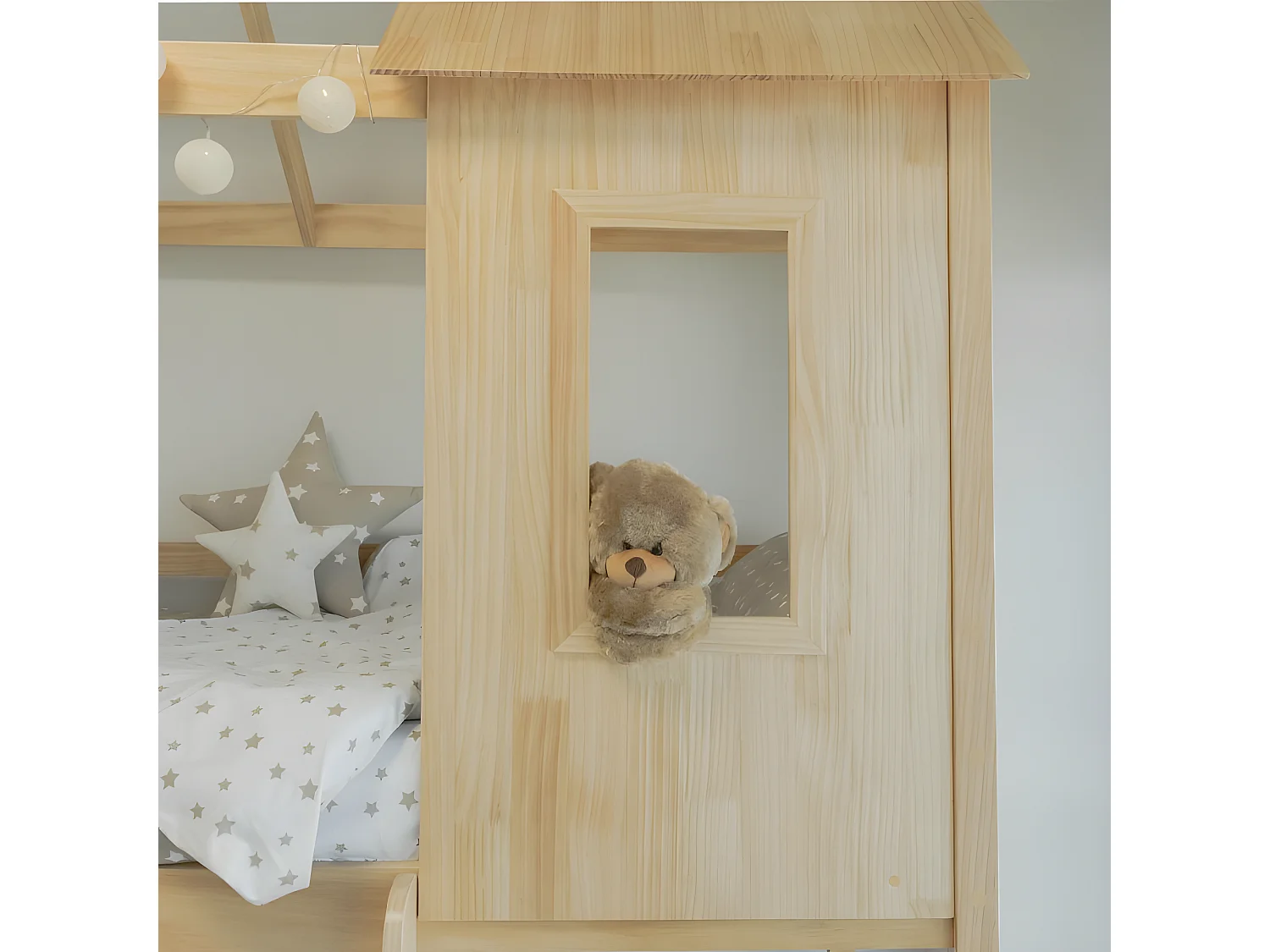 Litera Montessori madera blanco 90x190/90x190cm