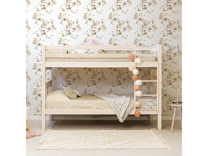 Stapelbed van hout witgewassen 90x190cm