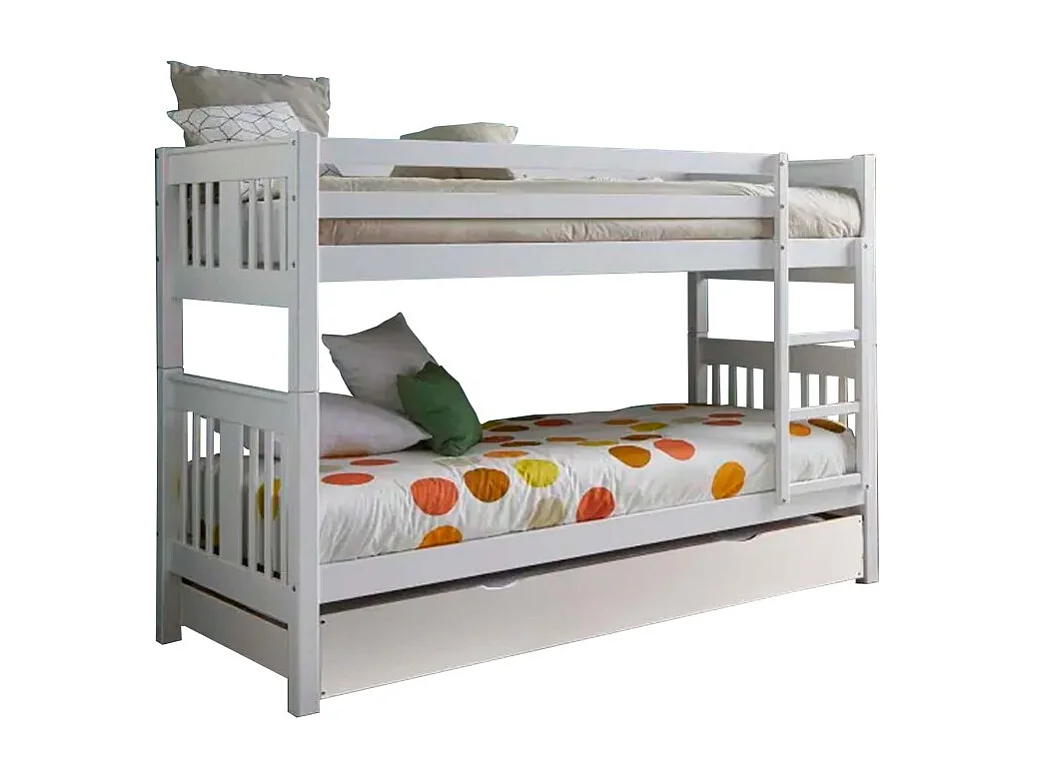 Etagenbett aus Holz weiß 90x190cm