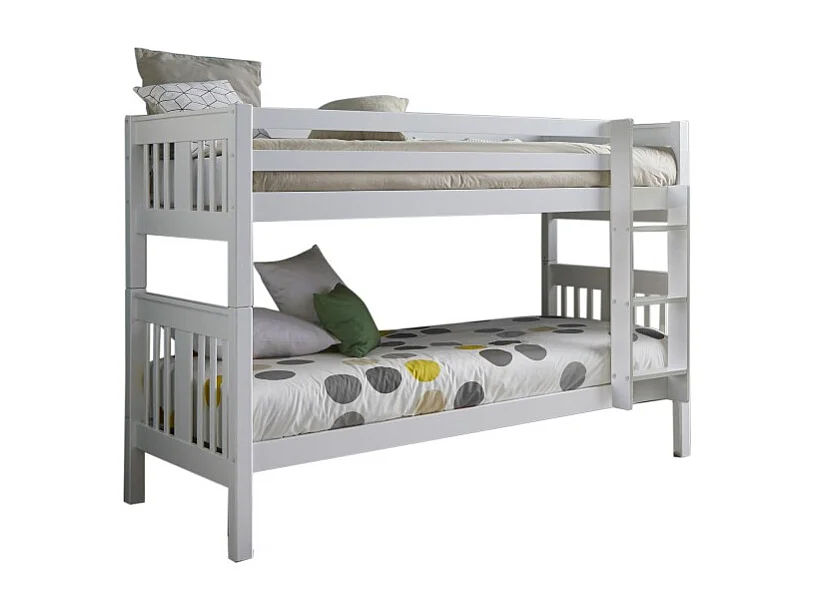 Stapelbed van wit hout 90x190cm