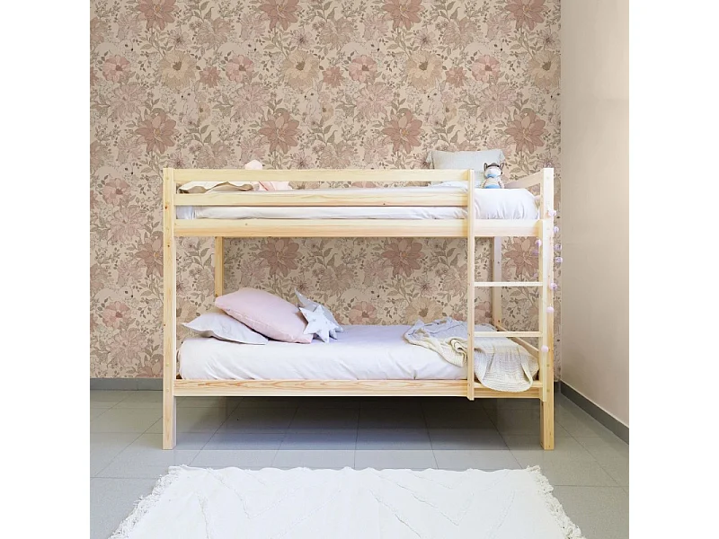 Litera madera blanco lavado 90x190/90x190cm