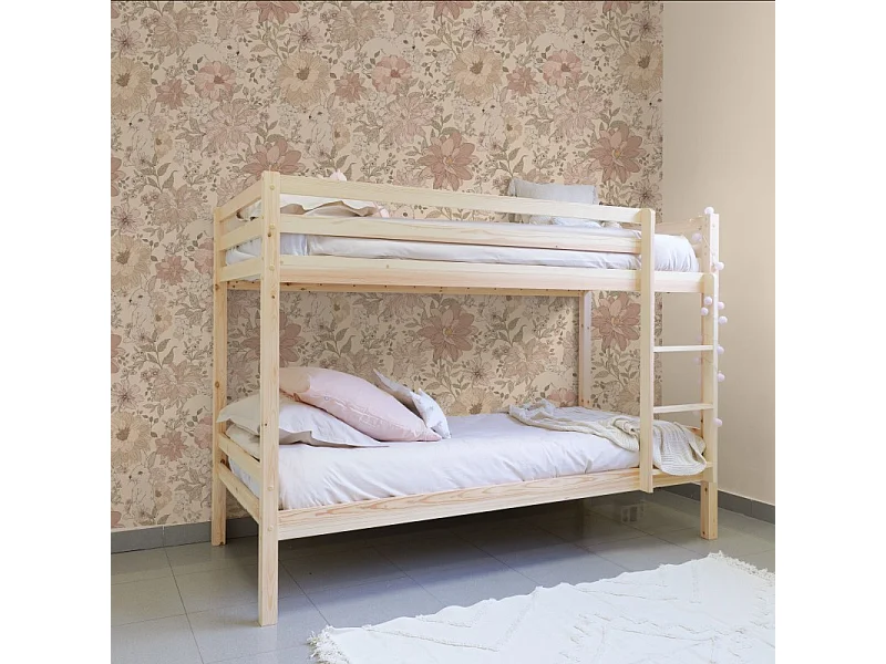 Litera madera blanco lavado 90x190/90x190cm