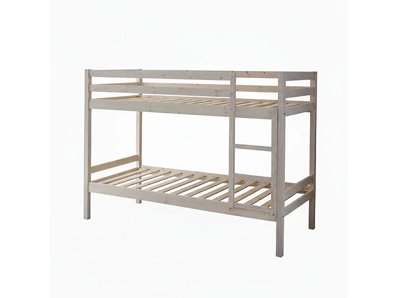 Kinderstapelbed hout witgewassen 90x190/90x190cm