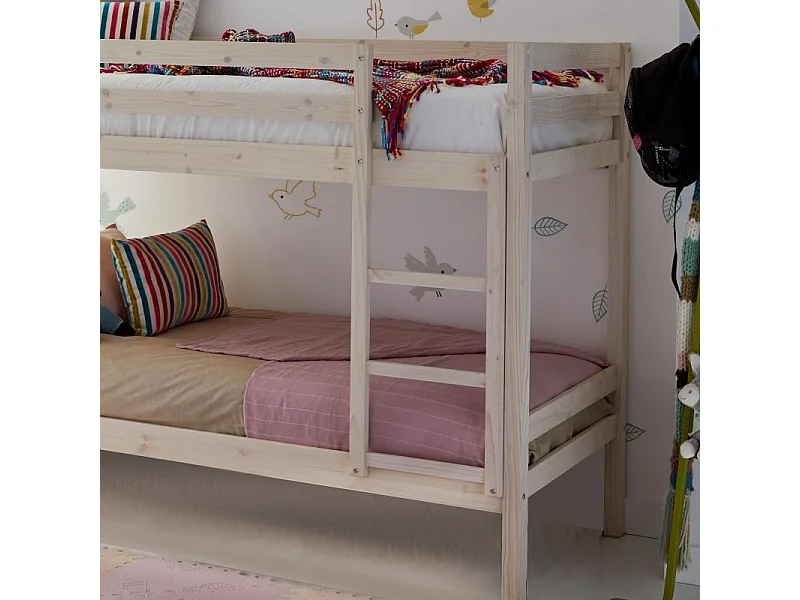 Kinderstapelbed hout witgewassen 90x190/90x190cm