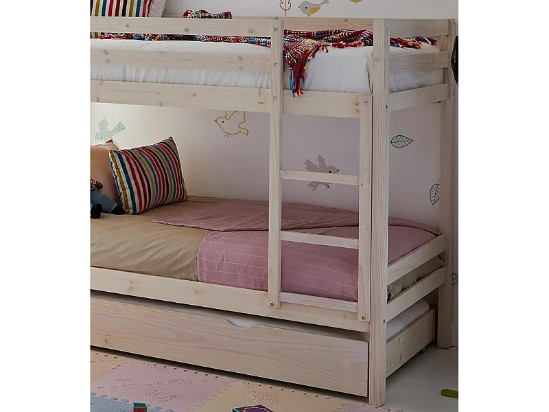 Kinderstapelbed hout witgewassen 90x190/90x190cm