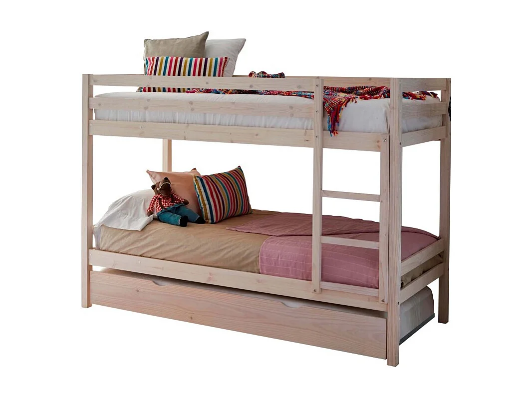 Kinderstapelbed hout witgewassen 90x190/90x190cm