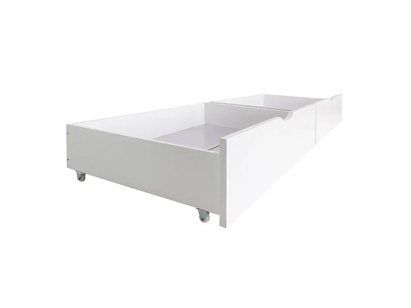 Letto a castello + 2 cassetti legno bianco 90x190/90x190cm