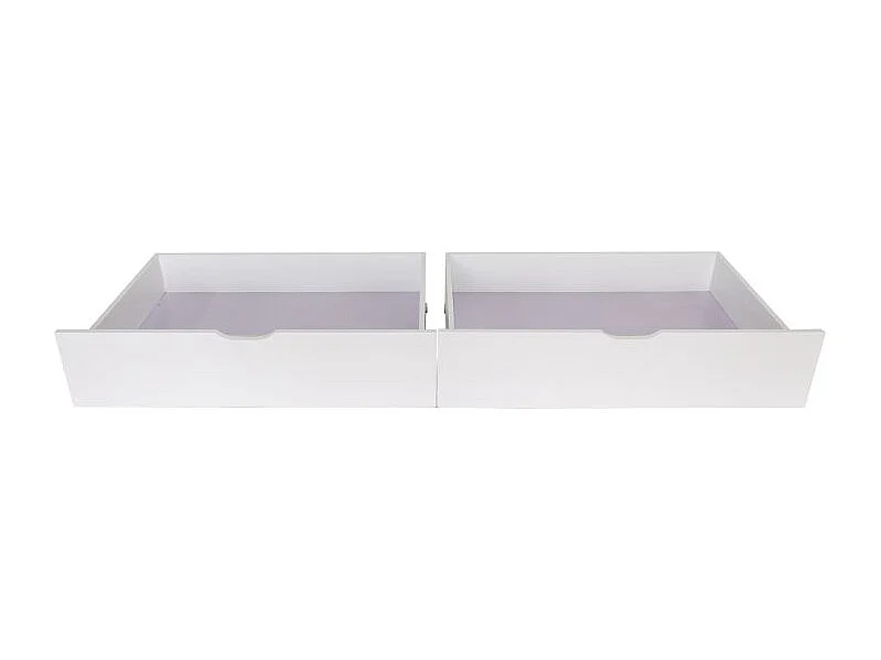 Lit superposé + 2 tiroirs bois blanc 90x190cm